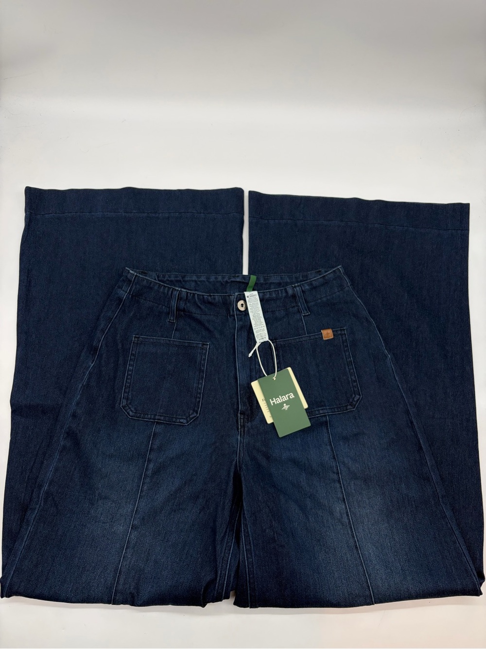 Halara Flex Denim Dark Blue Wide Leg Jeans Medium Extra Tall NWT